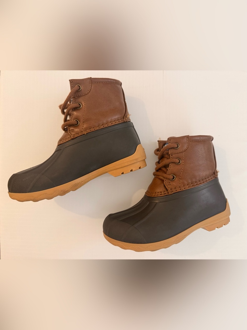Sperry Kids Brown & Black Duck Boots (size 10)